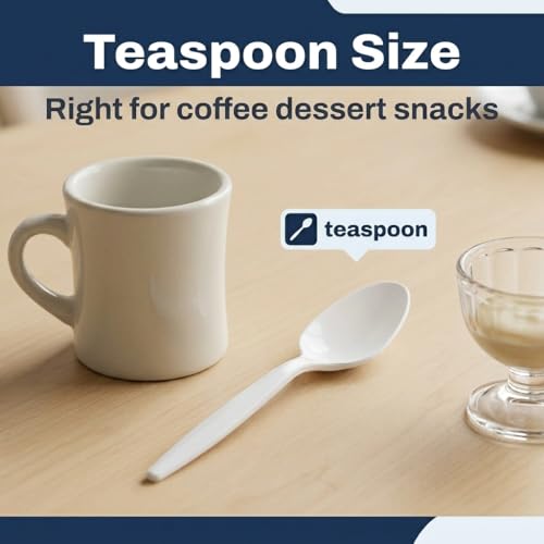 Plastic Spoons White Heavy Duty Disposable Teaspoons (1 Case Teaspoons (1000))