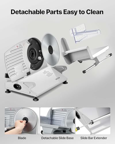 Meat Slicer 7.5" Electric Deli Slicer with 2 SUS420 Blades (7.5 inch / Silver)