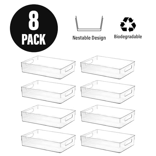 Clear Plastic Storage Bins (10.8 X 7.9 X 3.4)