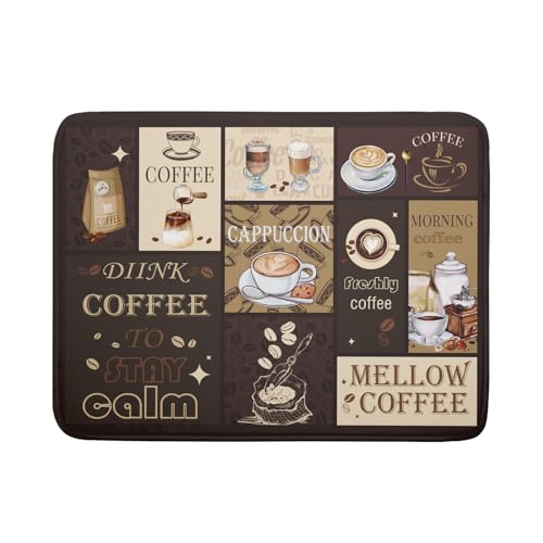 Brown Coffee Dish Drying Mat 18x24 Inch Coffee Cup Espresso Machine Pad Absorbent Washable Dish Rack Pad for Kitchen Counter Cafe Bar (brown coffee / 18" x 24")