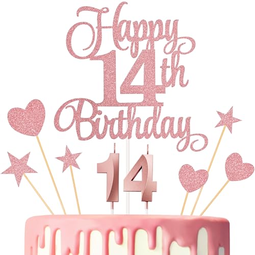 14th Birthday Cake Decorations (9 Count)