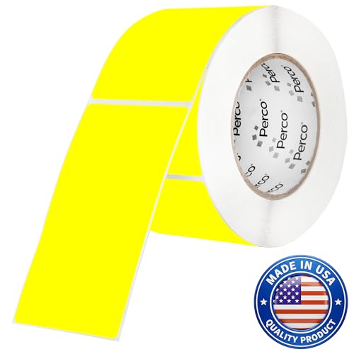 Neon Yellow 3x5 Inch Perforated Sticker Labels (Mini Roll / Neon Yellow)