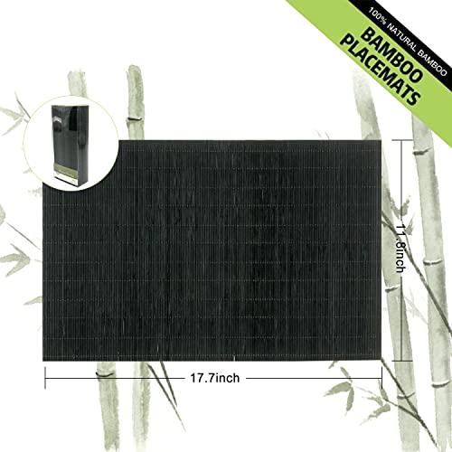 8 Pack Bamboo Placemats (4black / Set of 8)