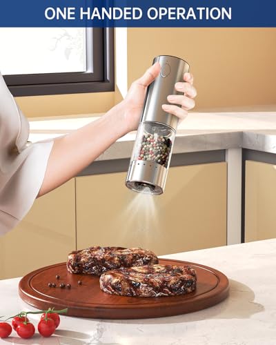 Stainless Steel Electric Pepper Grinder (Silver)