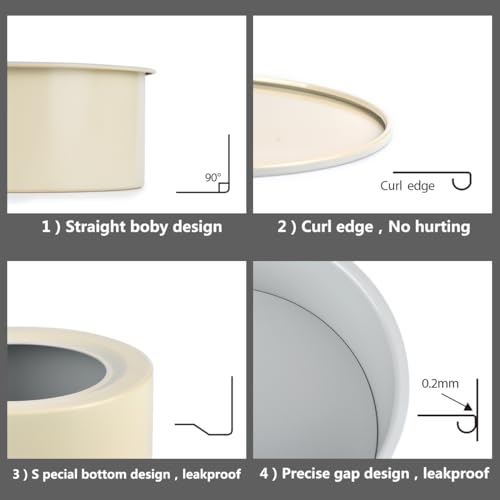 6 inch Cake Pan with Removable Bottom Carbon Steel Round Shaped Cheesecake Tin Nonstick Chiffon Cake Mould for Baking
