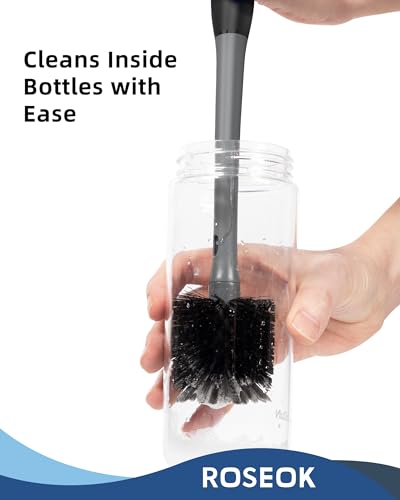 2 in 1 Bottle Brush with Straw Cleaner Brush (Black / 1pcs)
