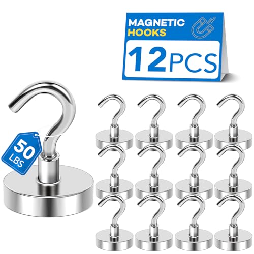 Magnetic Hooks for Cruise Essentials 2026 Cabins Door 12 Pack (12 Count)