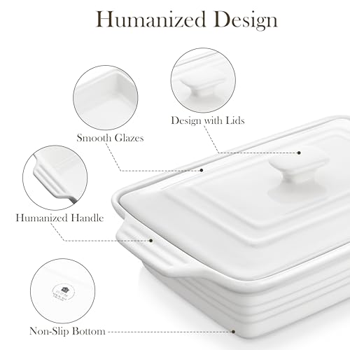 4.4 Qt Casserole Dish for Oven (4.4 QT - White)