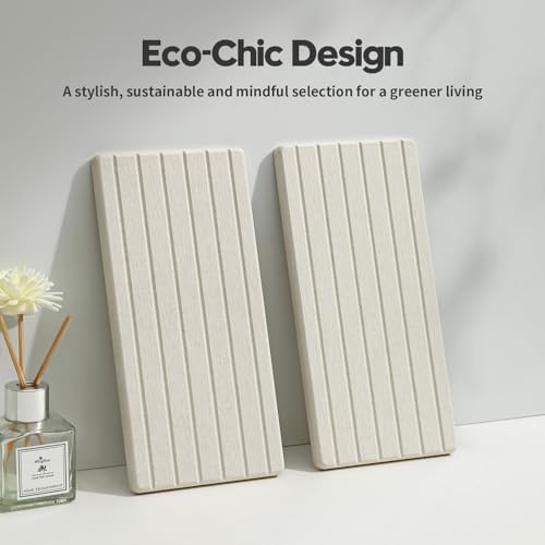 2 Pack Greige Bathroom Sink Vanity Trays (2pcs - 8"x 3.8" - Beige)