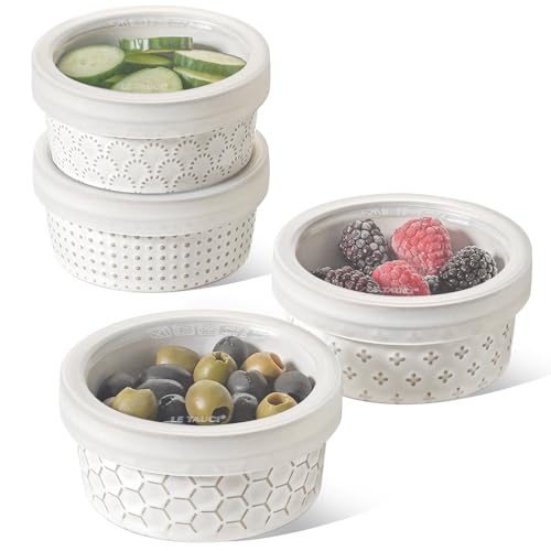 Ramekins Oven Safe with Lids (6 oz)