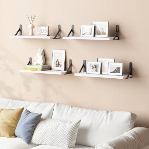 16.5in Floating Shelves for Wall Home Decor (White / 16.5 x 6.1 x 0.59 inches)