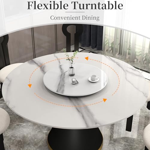 23.6" Lazy Susan for Table Top Sintered Stone Rotating Serving Tray for Dining Table