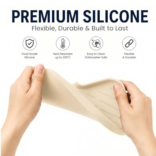 Silicone Soap Dish with Drain Spout (Tapioca / M(9.6"×5.3"))