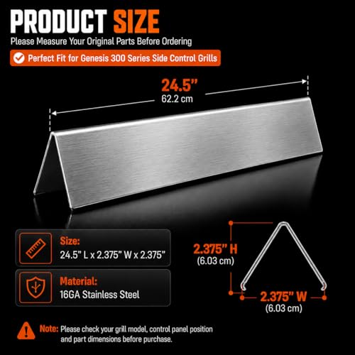 24.5 Inch Flavorizer Bars for Weber Genesis 300 Series (24.5" × 2.37" × 2.371" - 7540 Genesis 300)