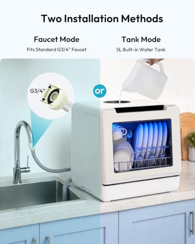 8 Program Countertop Dishwasher with 5L Tank