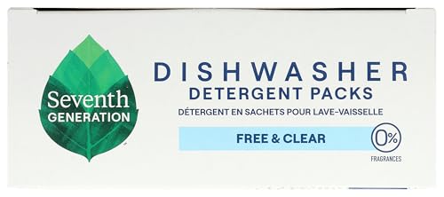 Dishwasher Detergent Packs Free & Clear for sparkling dishes Dishwasher tabs 45 count (45 Count)
