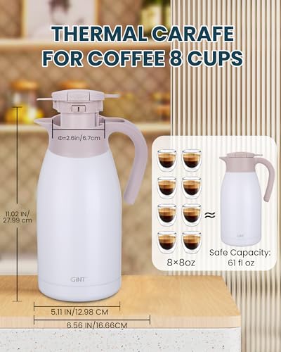 1.9L 64Oz Thermal Coffee Carafe (White / 64.2 Ounces)