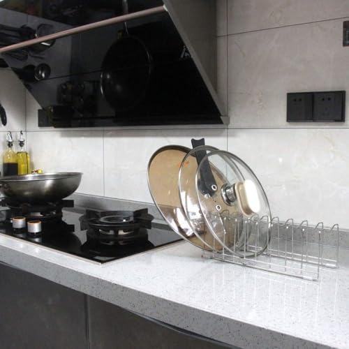 Pot Lid Organizer Pan Lid Organizer Kitchen Pot Lid Rack Suitable for Bakeware Dish Plate (2 Pack)
