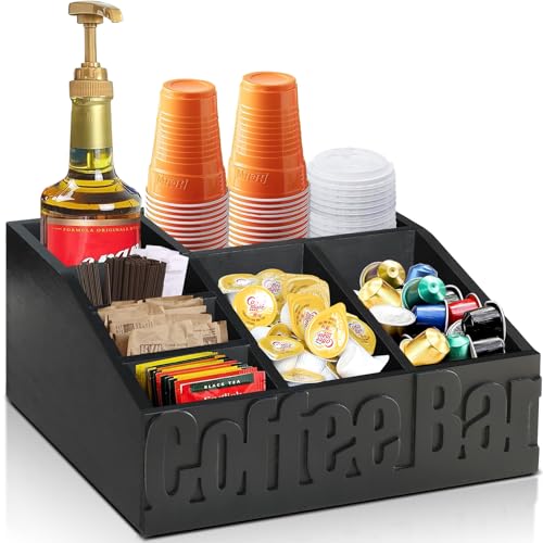 Coffee Bar Organizer for Coffee Bar Accessories (7 Compartments)