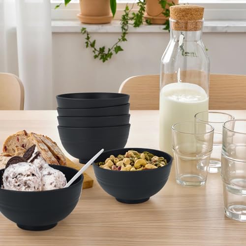 wheat straw snack bowls 10oz set of 8 (10 oz / Black)