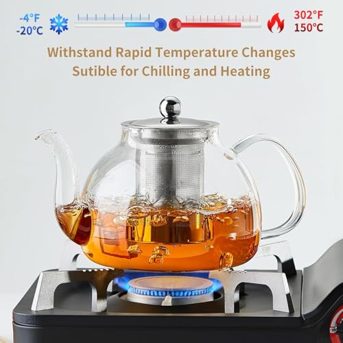 Glass Teapot with Infuser (Clear / 41OZ)