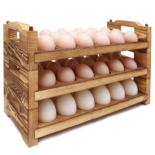 Wooden Egg Holder Countertop Fresh Egg Holders Firewood Egg Collecting Rack for Gathering Fresh eggs