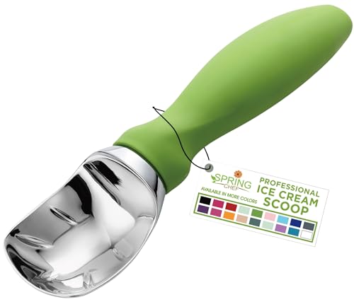 Heavy Duty Metal Ice Cream Scoop with Soft Grip Handle