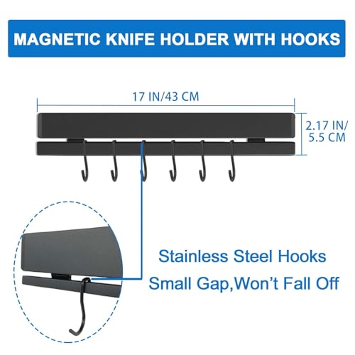 17 Inch Magnetic Knife Holder for Wall (Black / 17 Inch)