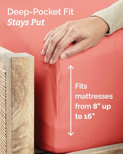 Twin Size 3 Piece Sheet Set (28 - Coral / Twin)