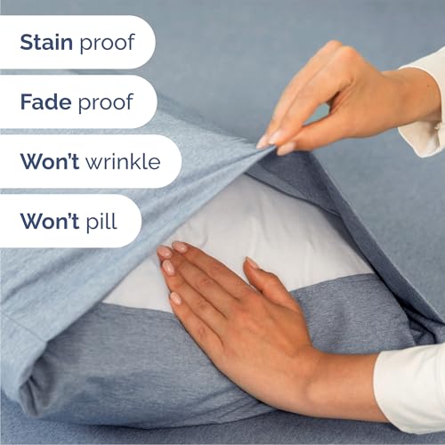 Queen Size 4 Piece Sheet Set (39 - Heathered Blue / Queen)