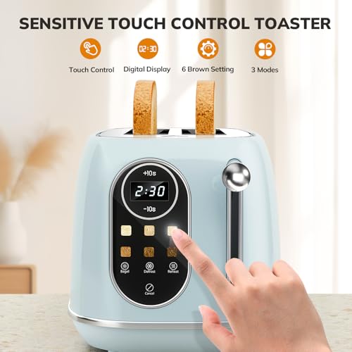 Smart Touch Screen Toaster 2 Slice (Extra Wide Slot / Blue)