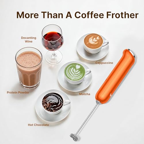 InstaWhisk Milk Frother with Variable Speed (Orange / Rechargeable)