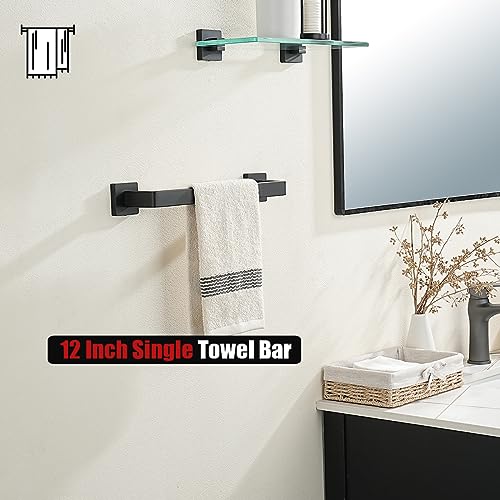 Black Towel Bar (14.41 Inch / Matte Black)