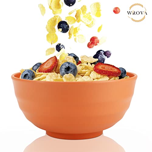 Wheat Straw Bowls Set 60 OZ Unbreakable Large Cereal Set of 6 (60 oz / Yellow,Orange,Blue,Green,Beige,Navy Blue)