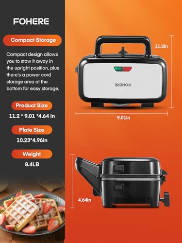 Waffle Maker 3 in 1 with Removable Non