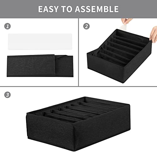 4 Pack Drawer Organizers for Clothing (4 Count)