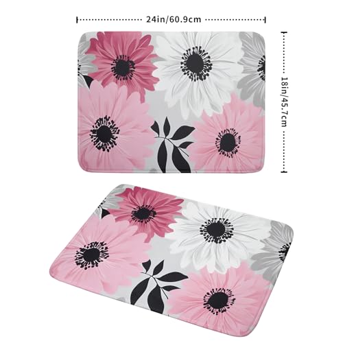 Blossom Florals Dish Drying Mat Abstract Daisy Flower Drainer Pad Absorbent Dish Rack Mats for Coffee Bar 18 X 24 Inch (Watercolor Daisy 1021 / 24" x 18")