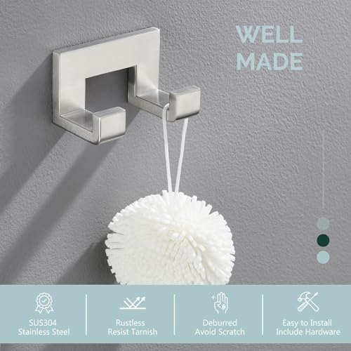 Double Towel Hook (Brushed Nickel)