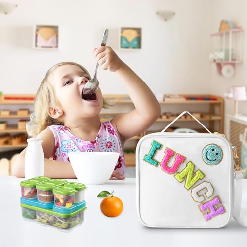 Insulated Lunch Bag With Adjustable Shoulder Strap (White)