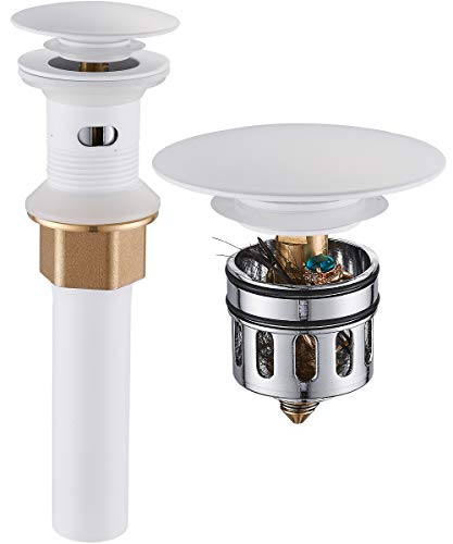 Vessel Sink Drain (With Overflow / White)