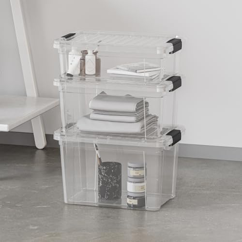 49 Quart Clear Plastic Storage Boxes with Lids (49 Quart)