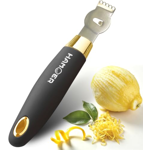 Lemon Citrus Zester Channel knife for Lemon Twist Grates 2in1 Tool