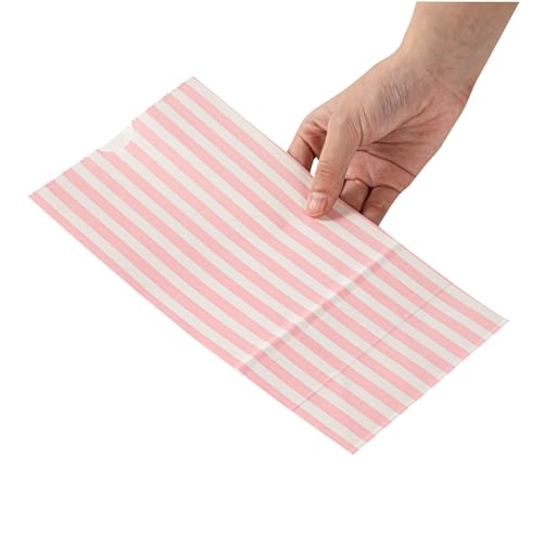 Pink And White Stripe Paper Bag (4 lb / Pink & White)