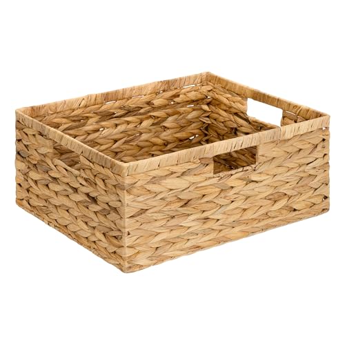 Large Wicker Basket (Natural (Water Hyacinth) / 16½"L x 13"W x 7½"H)