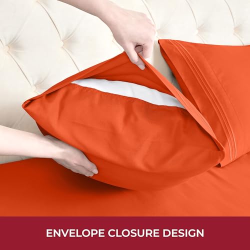 Iconic 4-PC, Ultra Soft Sheet Set (RV/Short Queen, Poppy Orange) (1667 Poppy Orange / RV / Short Queen)