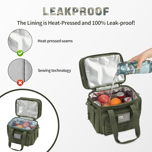 Tactical Lunch Box for Men Expandable 18L Heavy Duty Military Insulated Cooler Bag