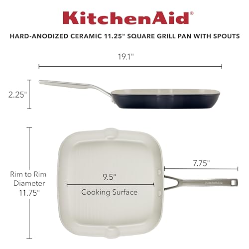 Hard Anodized Ceramic Nonstick Grill Pan (Matte Black)