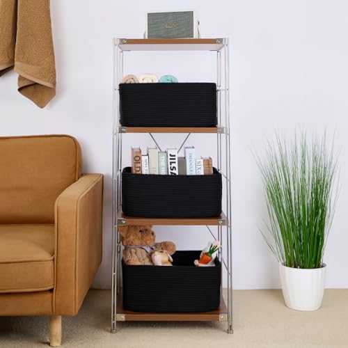 Large Storage Baskets for Shelves (2pcs-L17×W13×H7.5" / Black)
