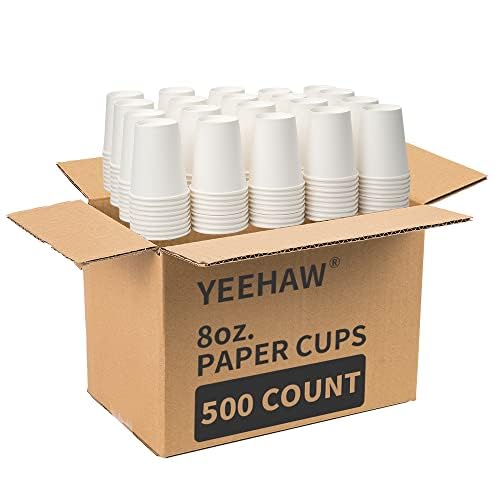 8 oz 500 Pack Coffee Cups White Paper Cups (White / 8 oz)