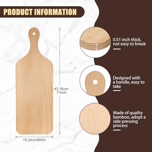 6 Pcs Wood Cutting Boards 17 Inch for Chopping Laser Engraving (17 x 6 inches)